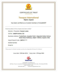 Certificate of Indiamart